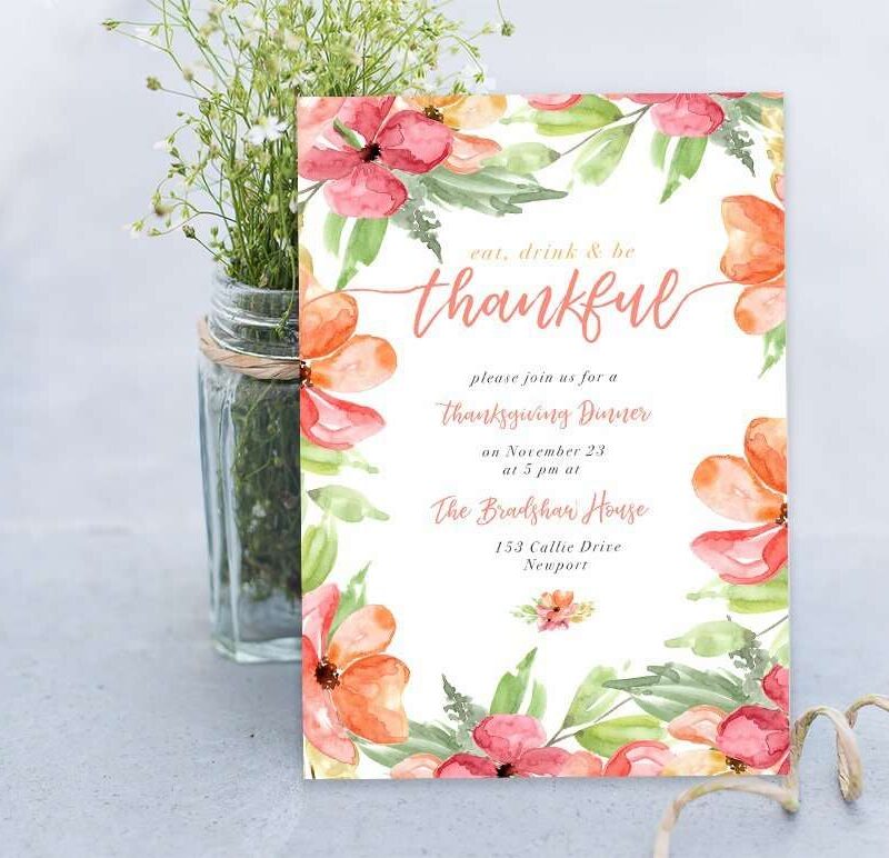 Fall Floral - Autumn Fall Watercolor Clipart Set | This is a set of watercolor bouquets, 5x7 digital papers and separate flowers, leaves, branches and fall inspired elements for all your design projects this season. Create thanksgiving cards, birthday party invitations, wedding cards, save the date, seasonal logos and more. Color palette features fall colors of orange, coral and yellow. Click to check it out>>