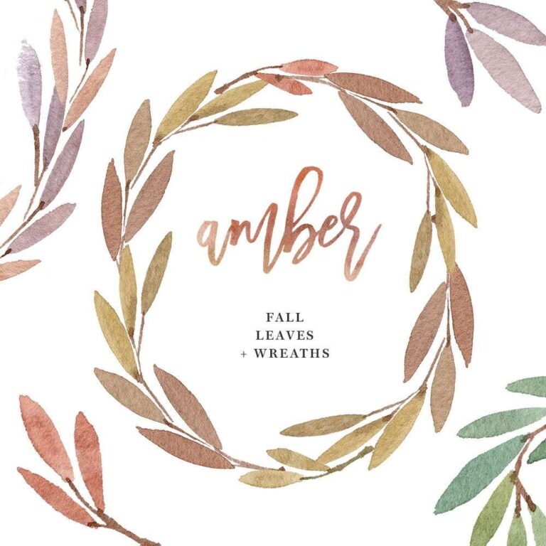 Watercolor Wreath Clip Art, Fall Leaves, Autumn Wreath Clipart