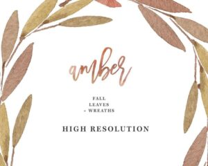 Watercolor Wreath Clip Art, Fall Leaves, Autumn Wreath Clipart