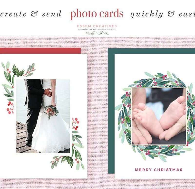 Watercolor Christmas Wreath Clipart, Christmas Card Templates, 5x7 A4 digital borders & frames, Watercolor Holly Jolly Clipart, Christmas Wreath Graphics, Christmas Card Templates, Watercolor Holiday Card Borders, 5x7 Digital Background, A4 Christmas Border, Seasons Greeting, Corporate Card Background "Holly Jolly"is a watercolor christmas clipart set. It includes christmas holly wreaths, pre-made photo card & christmas card backgrounds & borders in 5x7 inches & A4 size, and also separate holly branches, mistle toe & more for DIY designs.