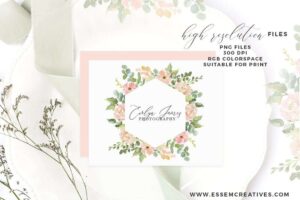 Watercolor Flower Border Clipart, Romantic Blush Peony Floral Frame PNG ...