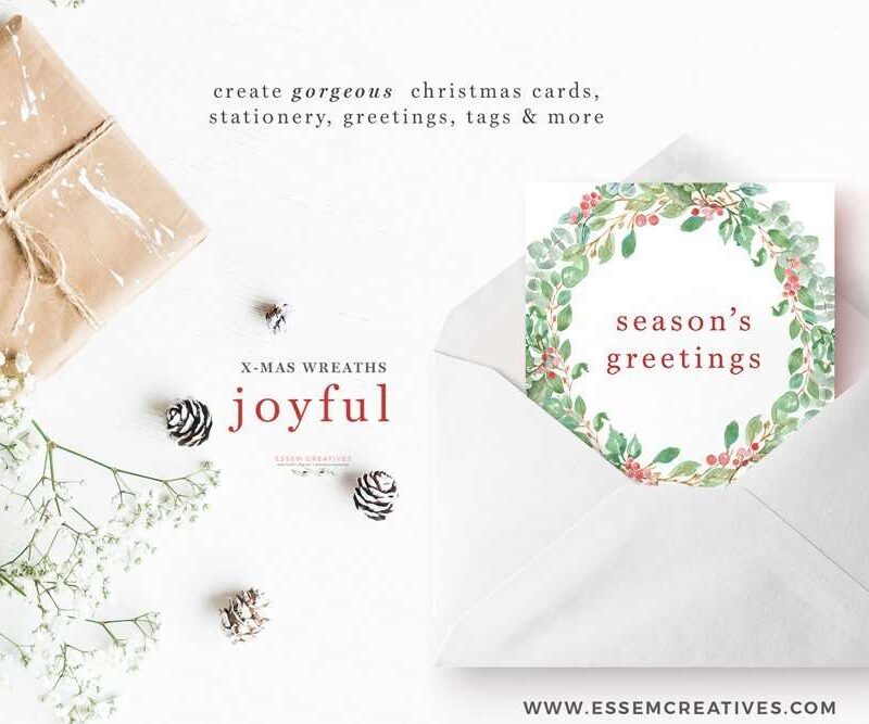 This is a set of lush Watercolor Christmas Wreath Clipart set in a greenery leaves theme. It includes digital wreaths featuring holly jolly, eucalyptus greenery wreaths, mistletoe wreaths, pine and conifer branches wreaths which are perfect for christmas cards, christmas party invitations, gift tags & holiday greetings. Make holiday cards, printable wall art, gift tags, seasonal graphics for your shop for christmas sales season and more. Click to see more>> #christmaswreath #christmascard