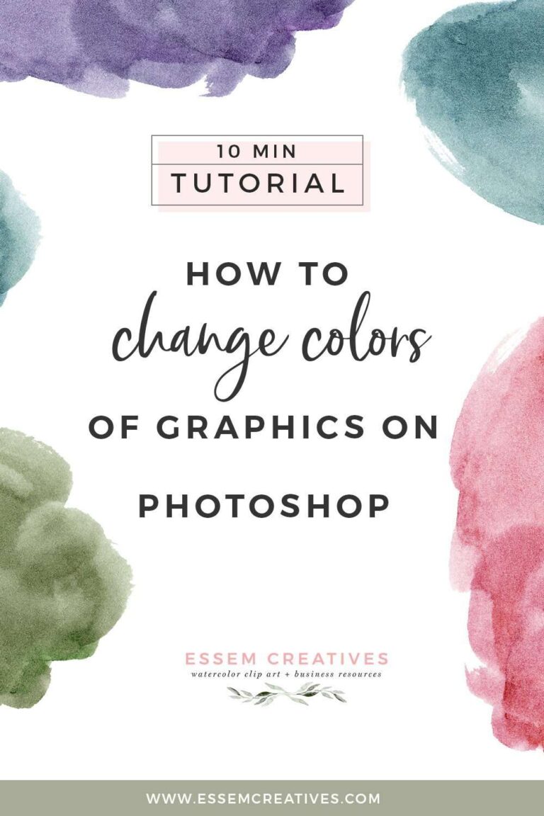 Do you want to change the colors of some watercolour graphics / clipart? You can do it easily on Photoshop. Click to follow along a simple video tutorial on how how to do this>> #designtutorial #diydesign #scrapbooking #weddinginvitations #birthdayinvitation #bridalshower #babyshower #photoshoptutorial