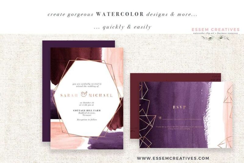 Watercolor Flower Borders Backgrounds, Blush Burgundy Cream Plum ...