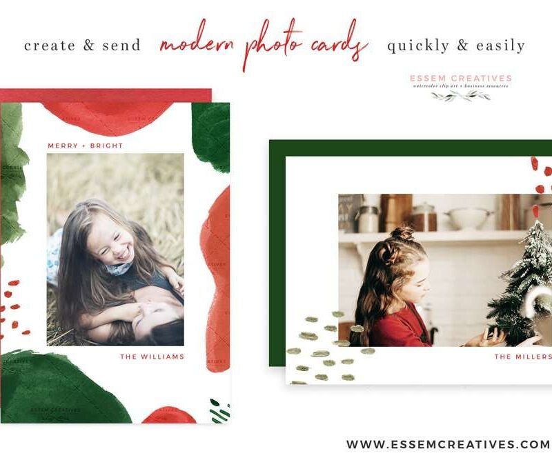 Festive Abstract Christmas Card Templates Clipart Borders Graphics | Modern abstract watercolor christmas card templates, borders and clipart graphics in holiday colors of green and red. Brush strokes, splashes, and marks which are perfect for layering.Create holiday designs like holiday cards, Christmas cards, gift tags, greeting cards, Christmas invitations, winter wedding invites, gift labels, wrapping paper, invitations, scrapbooking. Click to see more>> #christmas2019 #christmas #holidays
