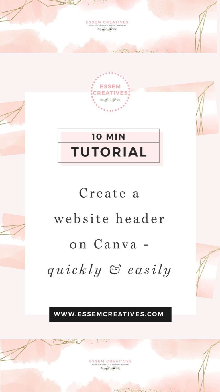 Make a Watercolor and Gold Blog Website Header on Canva