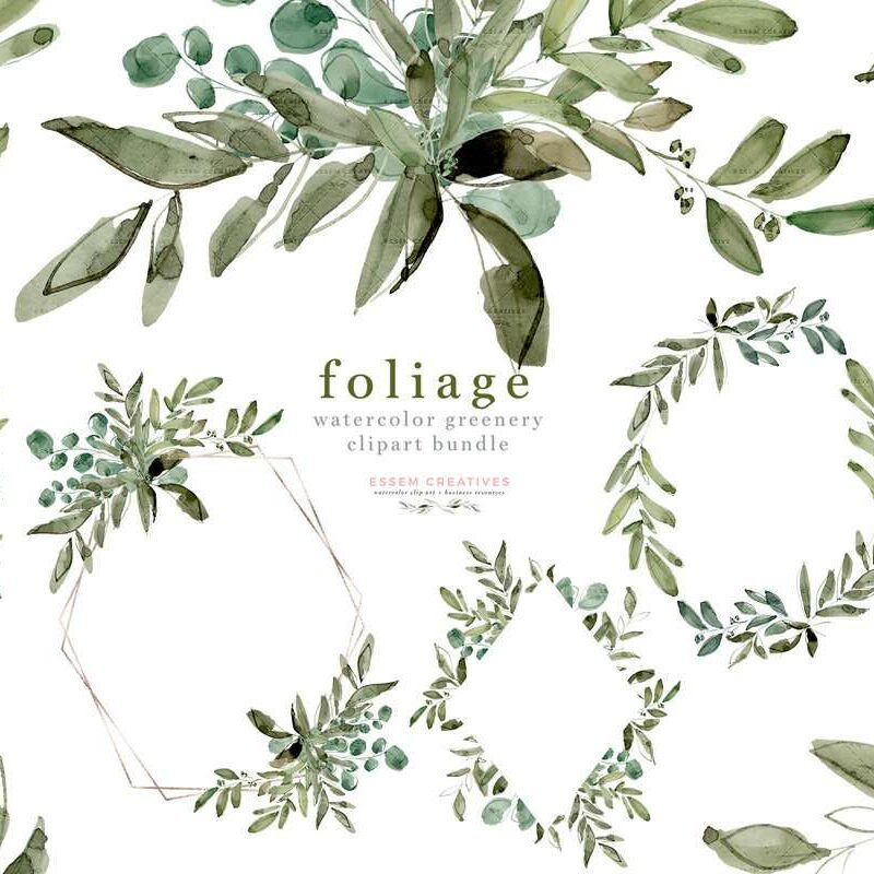 Watercolor Eucalyptus Clipart, Greenery Foliage Green Leaf Leaves Laurel Wreath Frames Borders | Watercolour illustrations to create greenery watercolour eucalyptus wedding invitations, save the date, gift tags, greeting cards, bridal shower, gender neutral baby shower, Kids Birthday Party invites, menu card, table numbers, posters, flyers, logo blog brand stationery, planner stickers, scrapbook, sublimation prints, nursery wall art. Click to see more>> #eucalyptus #weddinginvitations