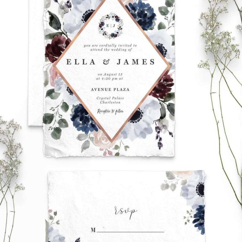 Watercolor Flowers Clipart Background Border Wreath Bouquet, Navy Burgundy Floral Graphic Set, Watercolor Floral Design Corner | These are perfect for creating watercolor fall floral wedding invitations, thanksgiving invitations, gender neutral baby shower invitations, save the date cards, photography marketing, feminine logo blog brand, birthday party, bridal shower, planner stickers, planner dashboard decor, wall art prints. #watercolor #weddinginvitation #scrapbooking #digitalplanning