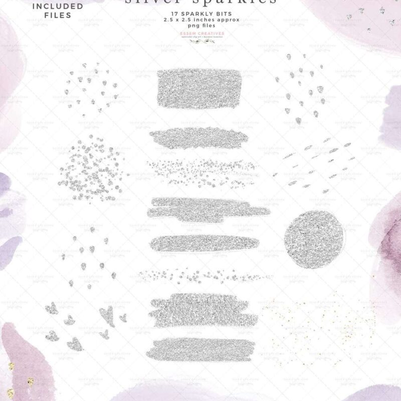 Silver Sparkles Glitter Confetti Overlay Clipart with Transparent Background | Silver Overlay Graphics for Commercial Use >> #silver #digitalstickers #plannerstickers #digitalplanner #silverfoil