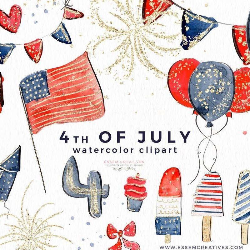 4th of July Clipart, Patriotic Clipart, Fourth July Graphics America Flag Bunting Popsicles Balloons Fireworks | Independence Day Barbeque Invitation Graphics | Scrapbooking Resources Layouts | Planner Stickers Decoration | Digital Stickers | Commercial Use Graphics | Click to see more>> #4thofjuly #fourthofjuly