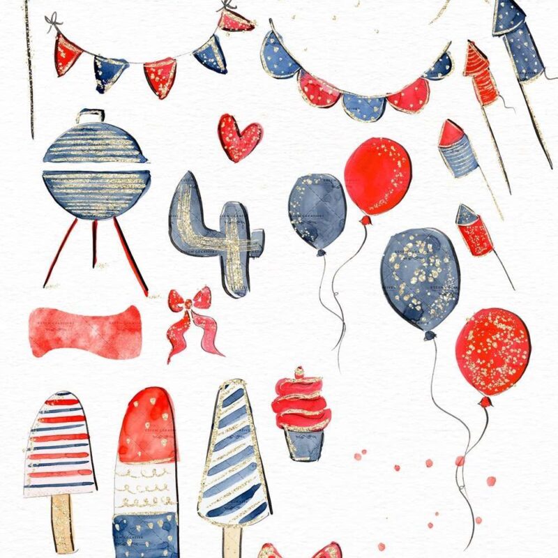 preview-1 4th of July Clipart, Patriotic Clipart, Fourth July Graphics America Flag Bunting Popsicles Balloons Fireworks | Independence Day Barbeque Invitation Graphics | Scrapbooking Resources Layouts | Planner Stickers Decoration | Digital Stickers | Commercial Use Graphics | Click to see more>> #4thofjuly #fourthofjuly
