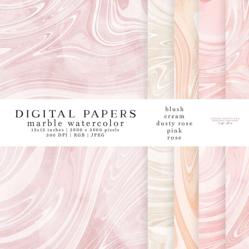 Watercolor Marble Digital Paper Pack for Planners, Instagram Story Highlight Covers, Blog Headers | Make Insta story highlight covers, logo & branding, website headers, and print designs like wedding invitations, table numbers, welcome signs, etc.| Instagram Story Highlight, watercolour clipart for wedding invitations, watercolor labels, birthday party invitations, bullet journal, baby shower, bridal shower, planner stickers decor, wall art prints, sublimation, scrapbooking