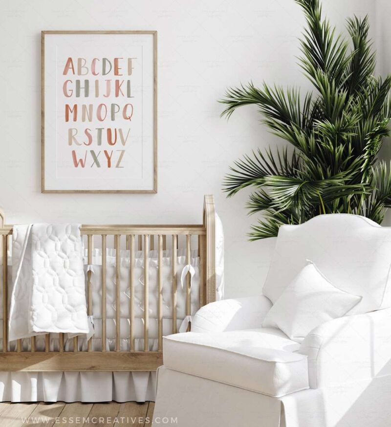Printable Alphabet Poster, Neutral Boho ABC Print for Nursery Decor ...