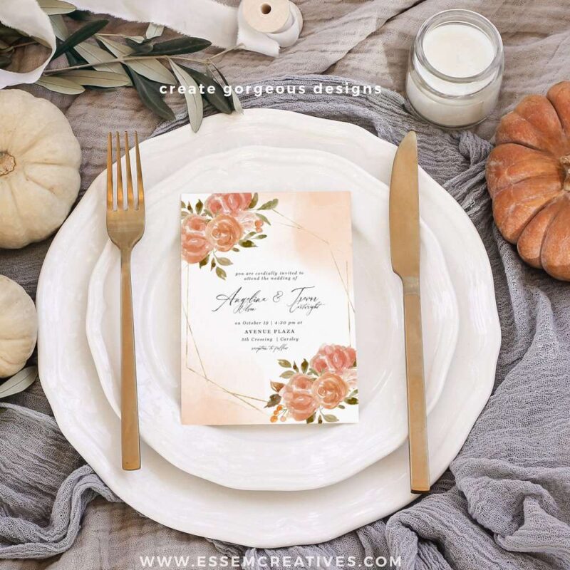 Peach Orange Floral Clipart, Watercolor Flower Wreath Border Frame for Wedding Invites Logo Branding | These are great for fall wedding invitations and thanksgiving invitations. You can also print them out for your wedding events signage and collaterals like thank you cards, favor tags and labels, menus, wedding welcome sign, seating chart. These vibrant blue and red flowers clipart in a modern watercolor hand painted style will enhance your designs and leave your guests impressed.