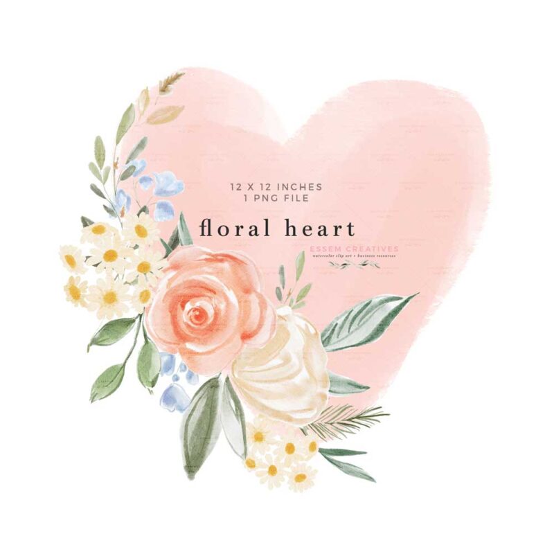 This is a Blush Pink Watercolor Heart with Floral Border. This Valentines Day Clipart with Transparent Background is perfect for creating your own DIY and affordable party decor, wedding invitations (even if you're a beginner!), bridal shower invites and games, girl baby shower decor and cards. These also work as sublimation pngs, and you can also use them on your cricut or silhouette with the print and cut function.