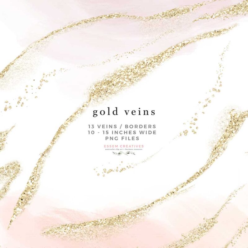 Gold Vein Confetti Clipart Stock Illustration Lines, Glitter Overlays for Watercolor Alcohol Ink Wedding Invitation | Create DIY affordable designs - even beginners can use these! Perfect for wedding invitations, bridal shower decor, baby shower party invites and games, sublimation designs, print and cut on silhouette, planner stickers, logo and branding, social media post designs and templates. Click to see more>>