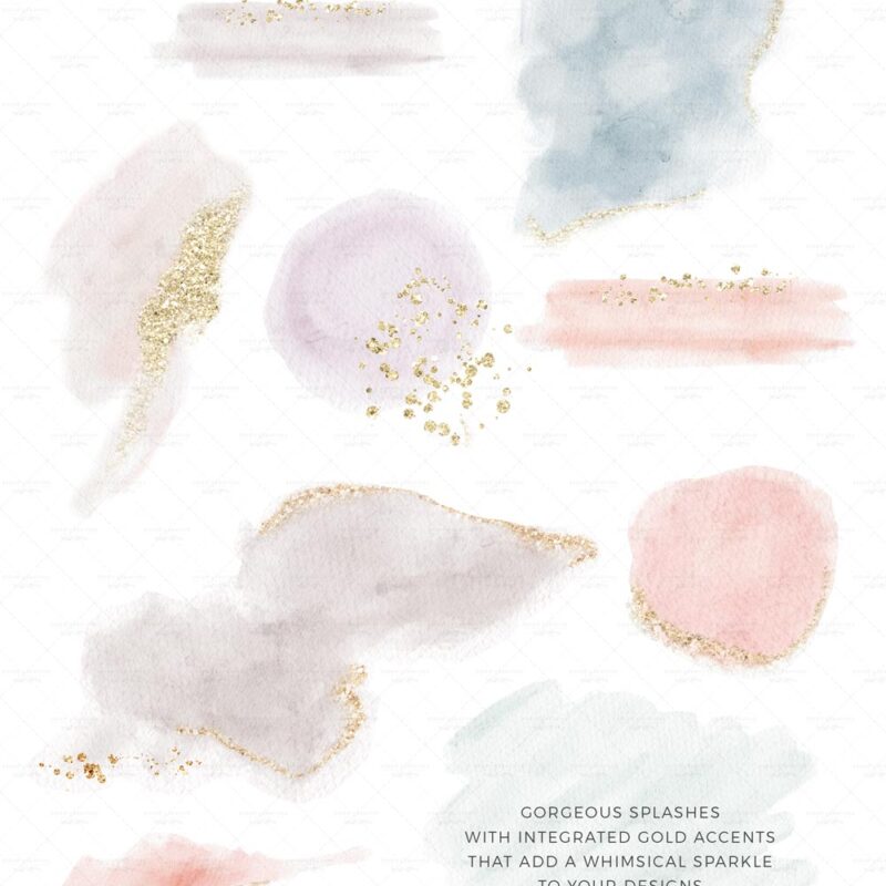 Discover pure enchantment with Dreamy Splashes, a mesmerizing watercolor artwork featuring soft, ethereal splashes in neutral hues like blush pink, sage green, dusty blue. The soft, neutral colours effortlessly blend with delicate gold sparkle accents, creating a serene and magical effect. Perfect for adding a touch of elegance and tranquility to your designs. Click to see more>>