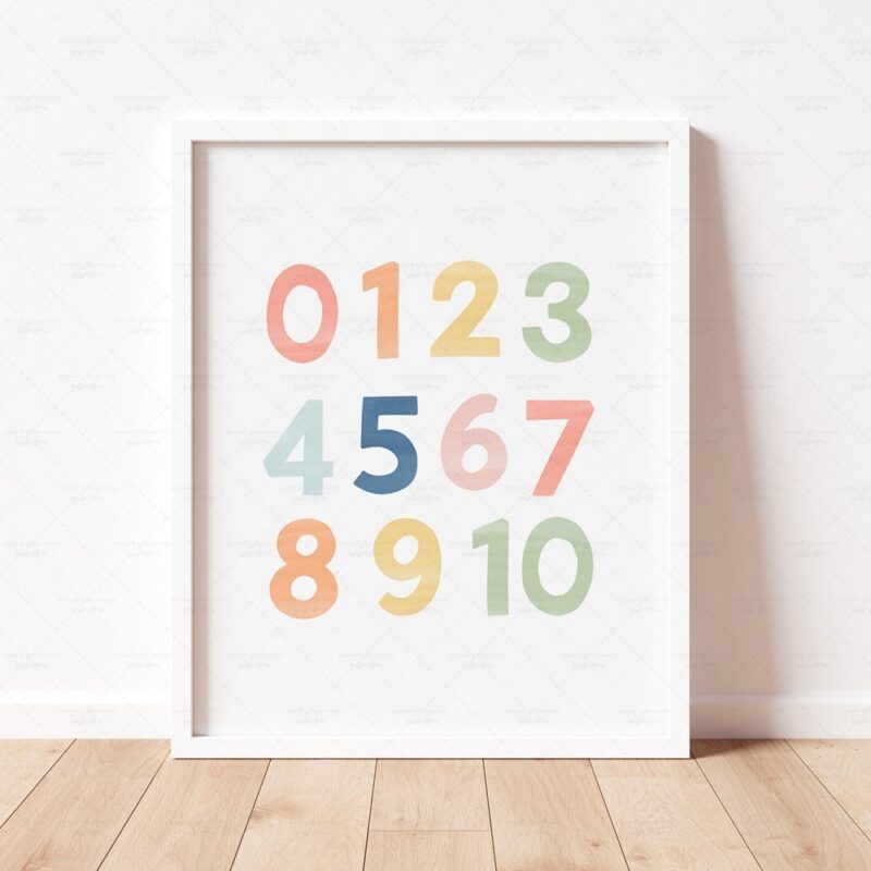 Count on fun and learning with this Numbers Poster for Kids! 🌈 From 0 to 10, perfect for preschool and homeschool decor. Spruce up the nursery or playroom with this vibrant Rainbow print. Get yours now!