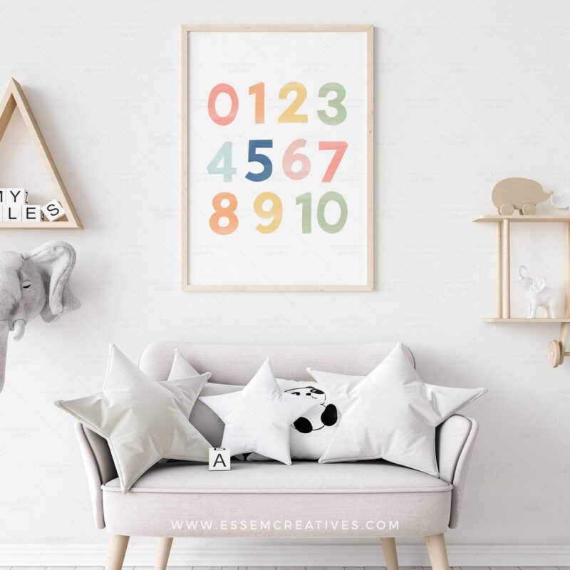 Count on fun and learning with this Numbers Poster for Kids! 🌈 From 0 to 10, perfect for preschool and homeschool decor. Spruce up the nursery or playroom with this vibrant Rainbow print. Get yours now!