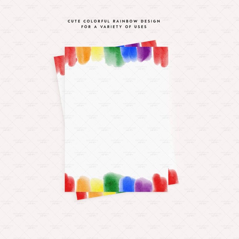 Rainbow editable blank template brush strokes printable cards custom