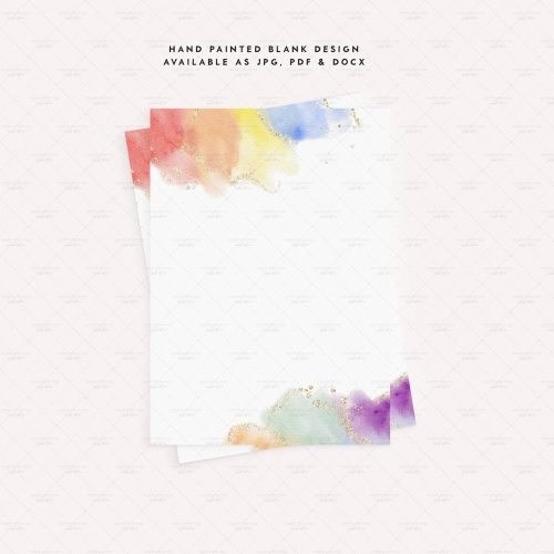 Rainbow Editable Blank Template, Watercolor Rainbow Printable Cards ...