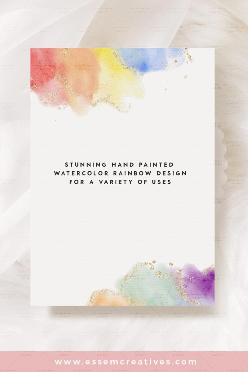 Rainbow editable blank template watercolor rainbow printable cards