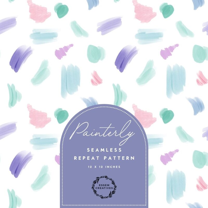 Painterly Watercolor Pattern Digital Paper Seamless Repeat, Watercolor Brush Strokes Print for Sublimation Transfer Fabric Print Wallpaper