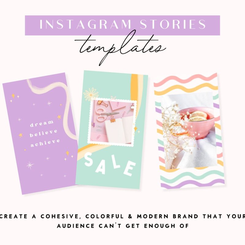 Rainbow Instagram Story Templates Canva, Inspirational Quotes for Instagram Branding, Rainbow Social Media Brand - Perfect Day Templates 506