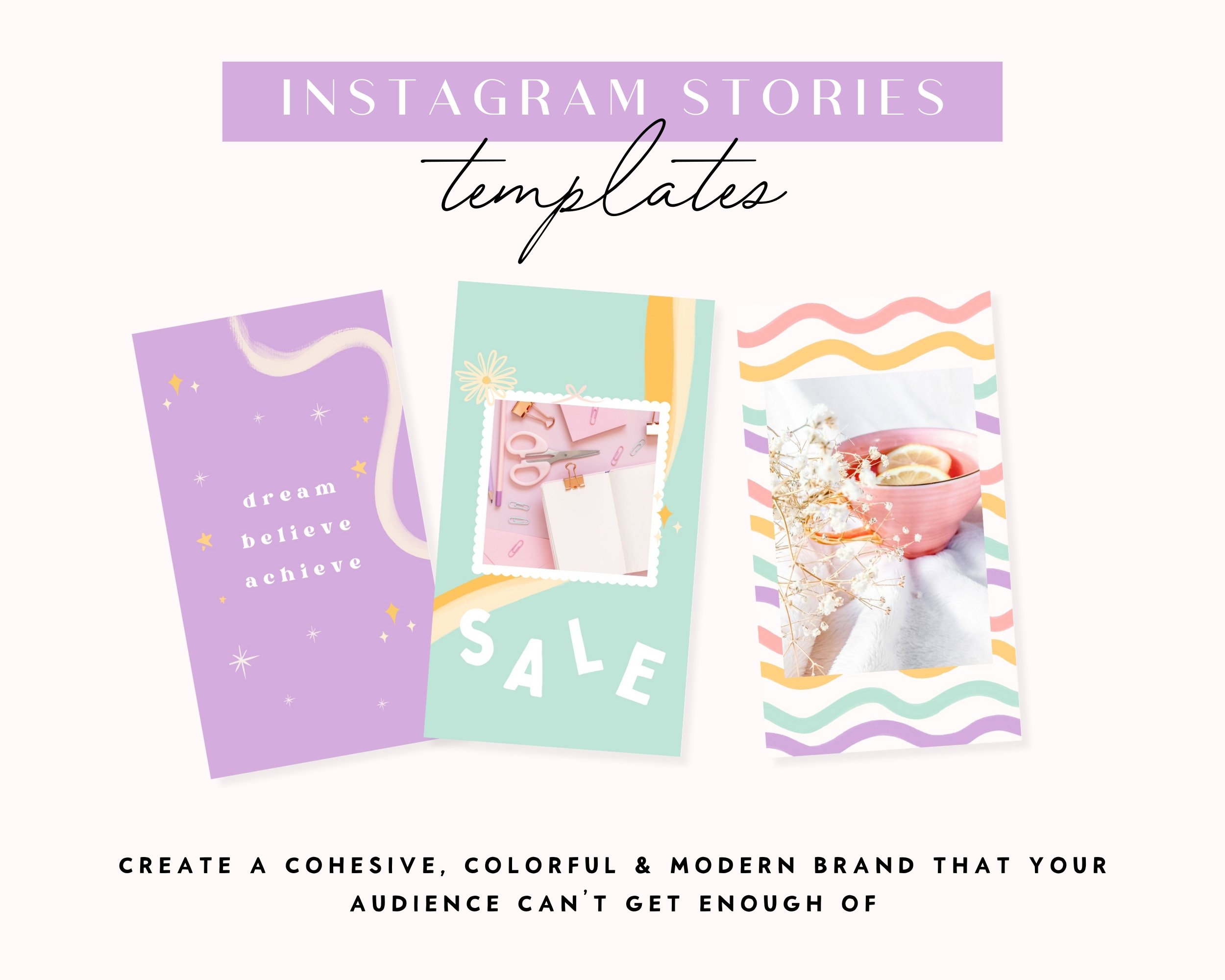 Rainbow Instagram Story Templates Canva, Inspirational Quotes for Instagram Branding, Rainbow Social Media Brand - Perfect Day Templates 506