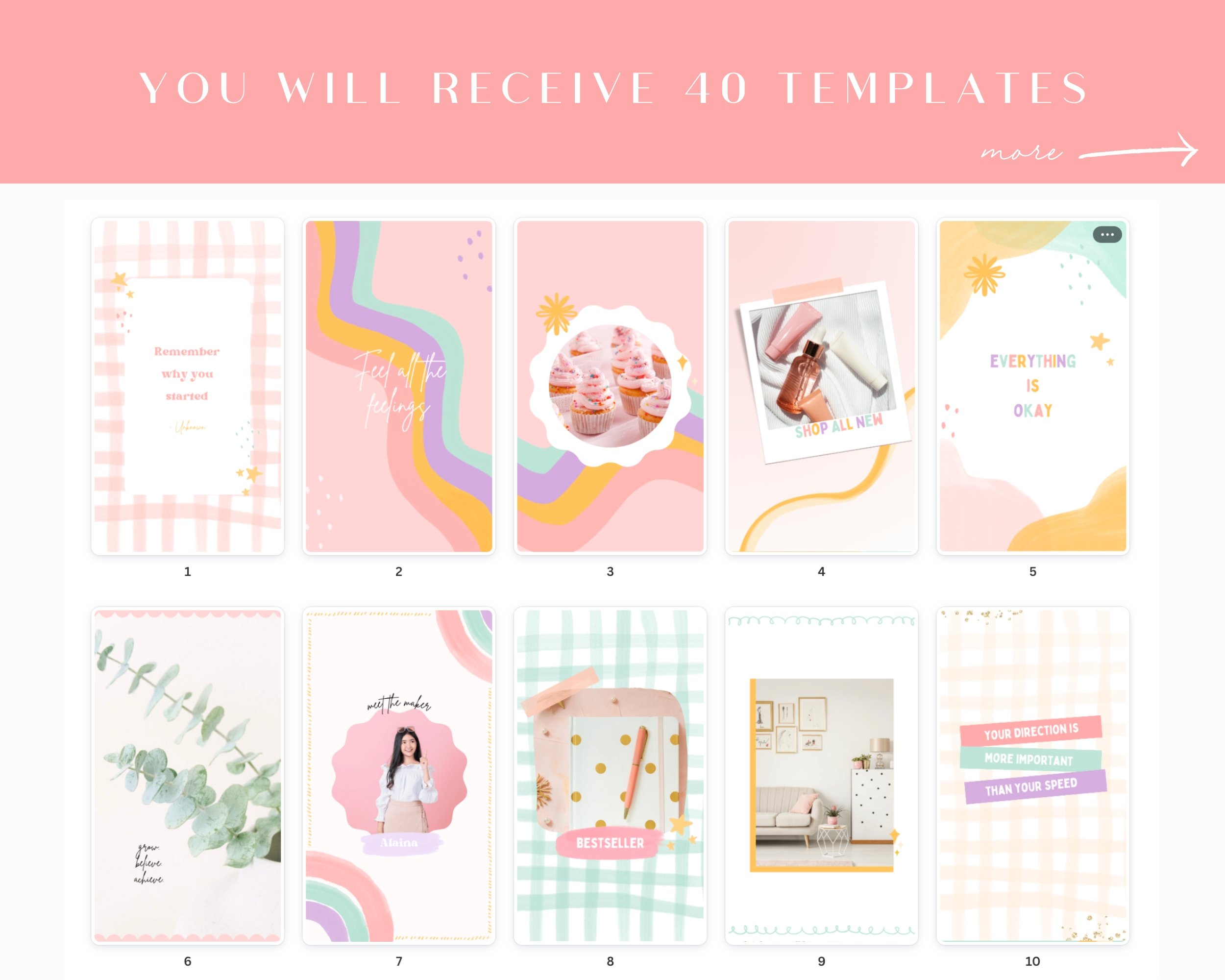 Rainbow Instagram Story Templates Canva, Inspirational Quotes for Instagram Branding, Rainbow Social Media Brand - Perfect Day Templates 506