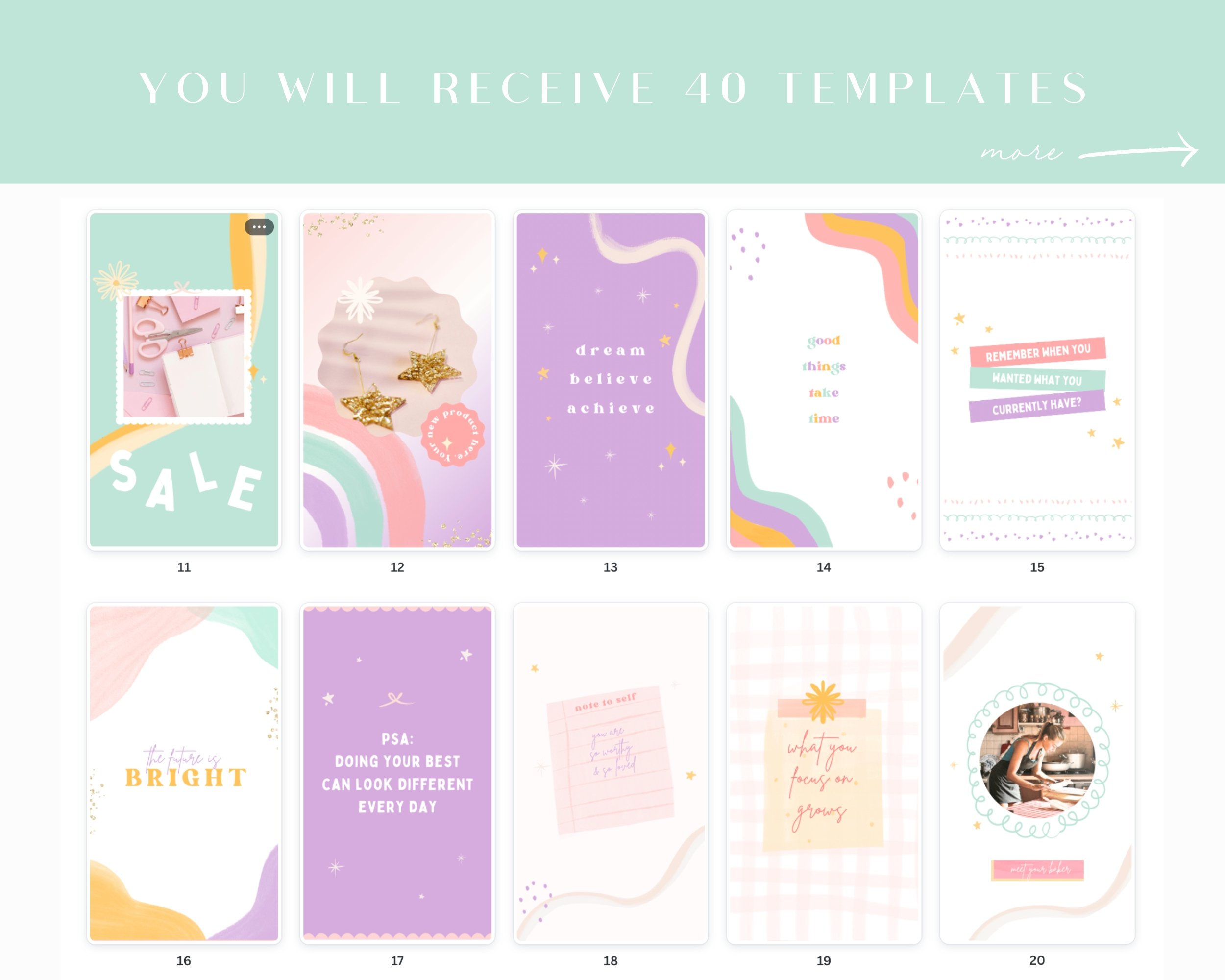 Rainbow Instagram Story Templates Canva, Inspirational Quotes for Instagram Branding, Rainbow Social Media Brand - Perfect Day Templates 506