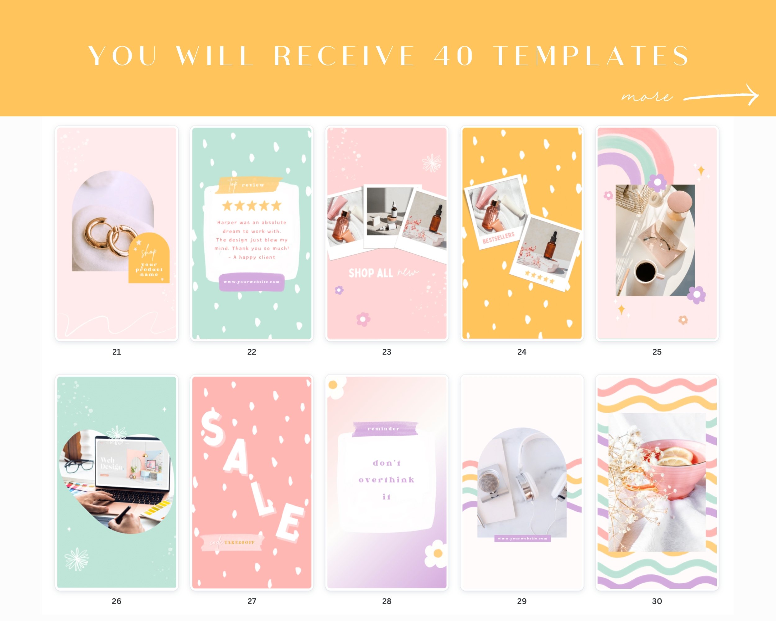 Rainbow Instagram Story Templates Canva, Inspirational Quotes for Instagram Branding, Rainbow Social Media Brand - Perfect Day Templates 506