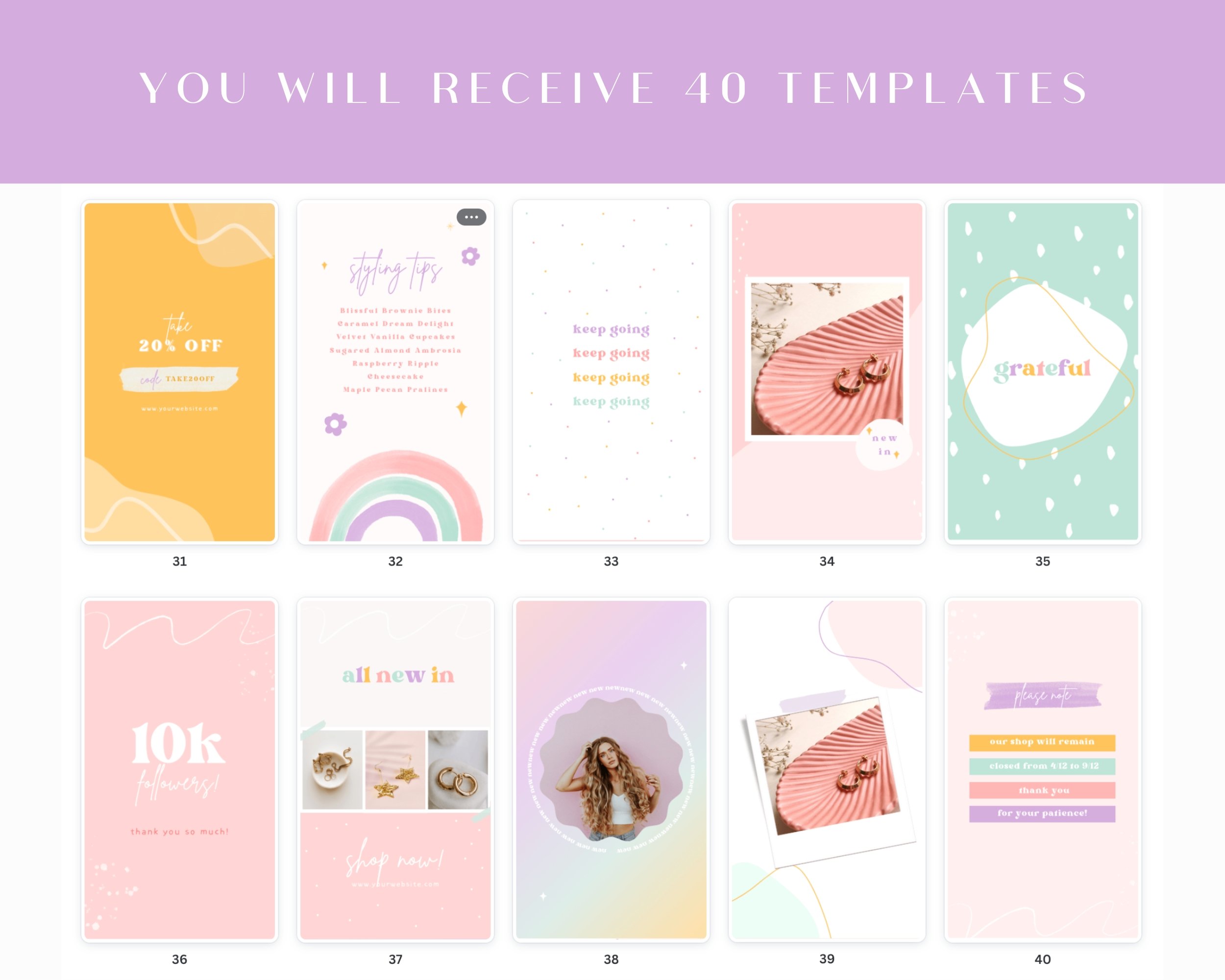 Rainbow Instagram Story Templates Canva, Inspirational Quotes for Instagram Branding, Rainbow Social Media Brand - Perfect Day Templates 506