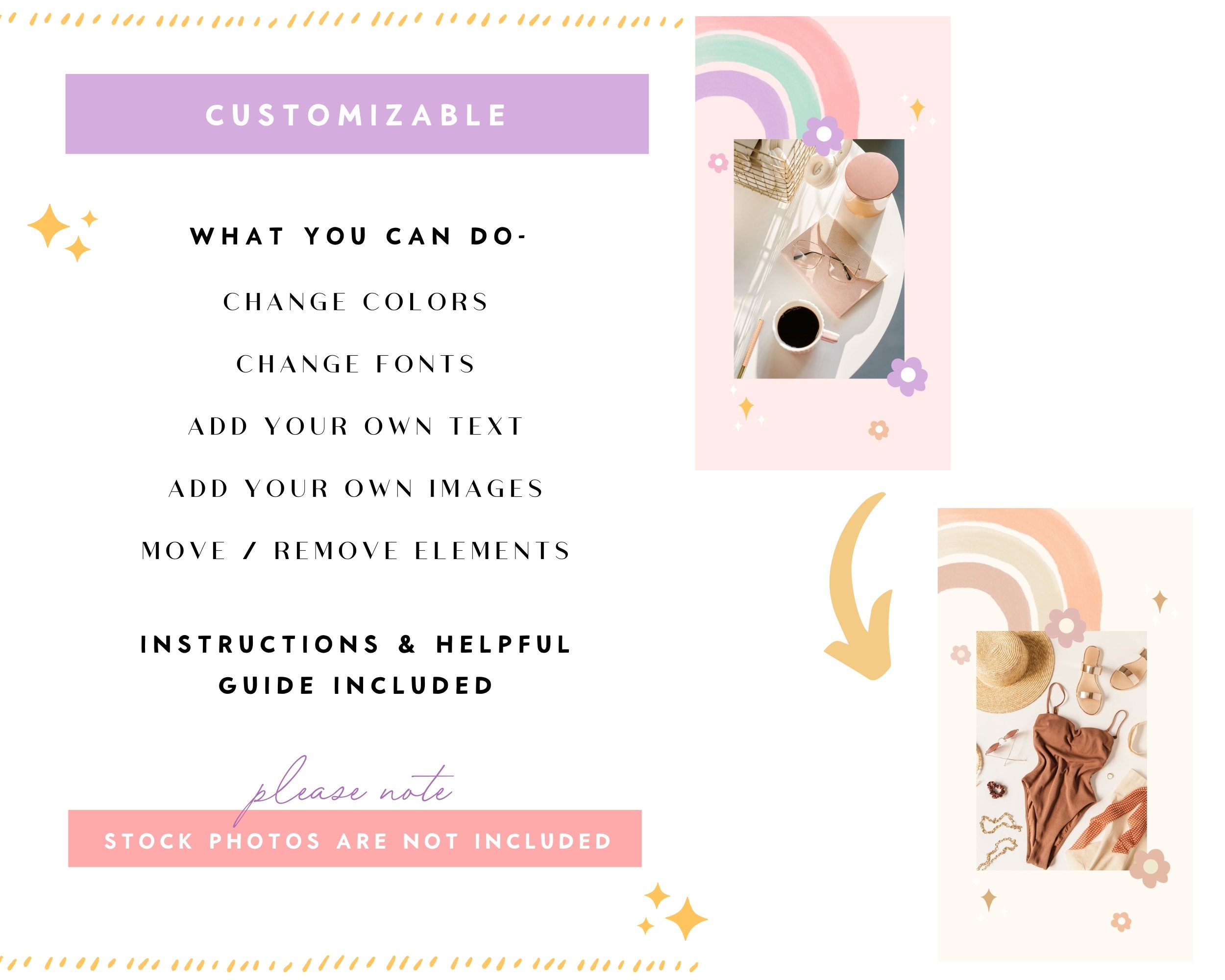 Rainbow Instagram Story Templates Canva, Inspirational Quotes for Instagram Branding, Rainbow Social Media Brand - Perfect Day Templates 506