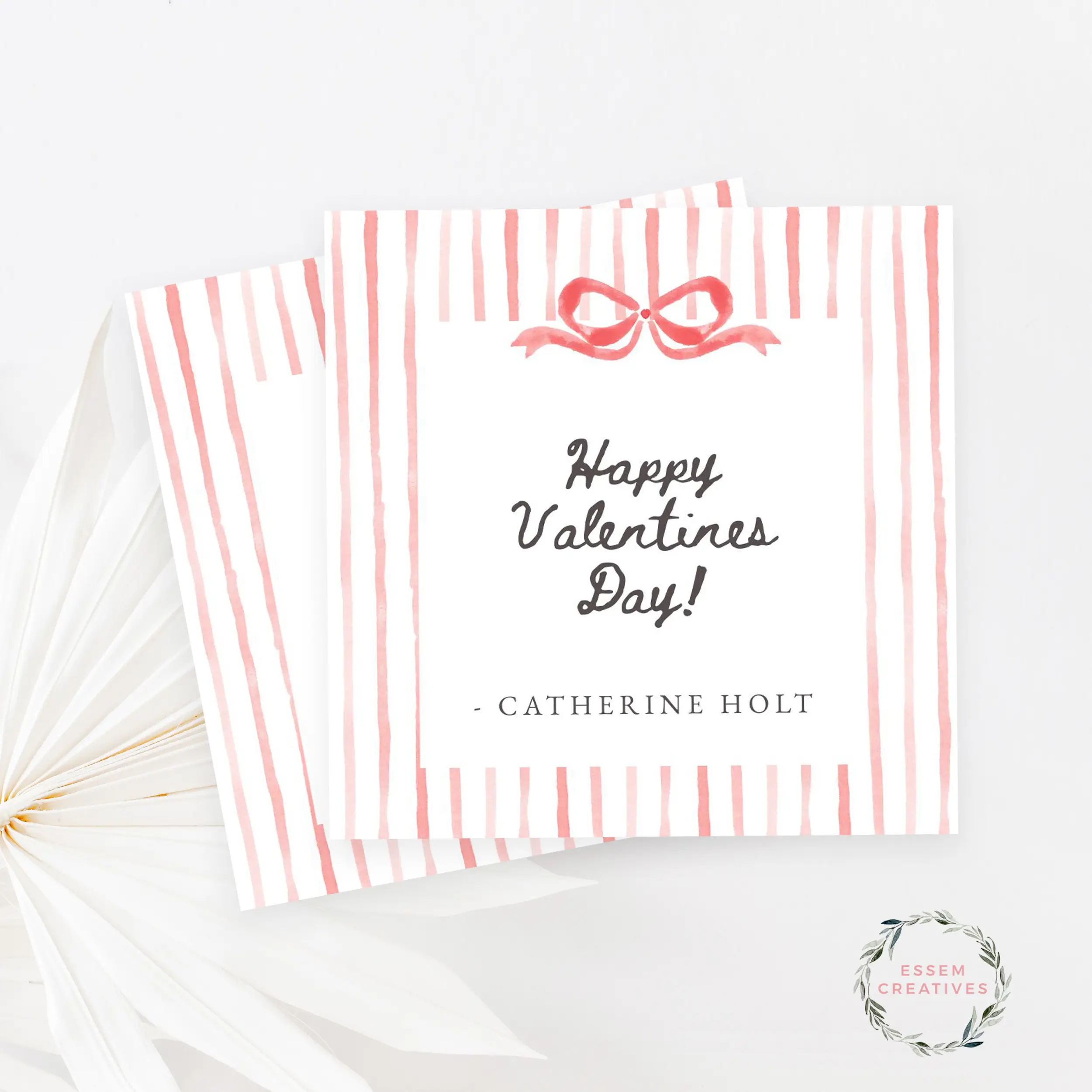 Whimsical Handwritten Gift Tag Template, Editable Preppy Label, Watercolor Party Favor Tag, School Valentine Gift Tag | Edit with CANVA 520-3