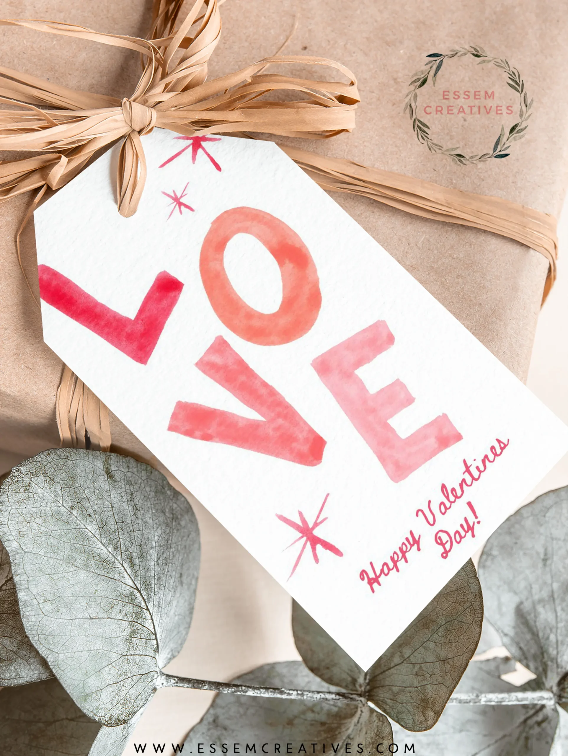 LOVE Valentine Gift Tag Template, Editable Minimalist Hand written Gift Label for School Teacher Gift or Friend Valentines | edit with CANVA 520-8