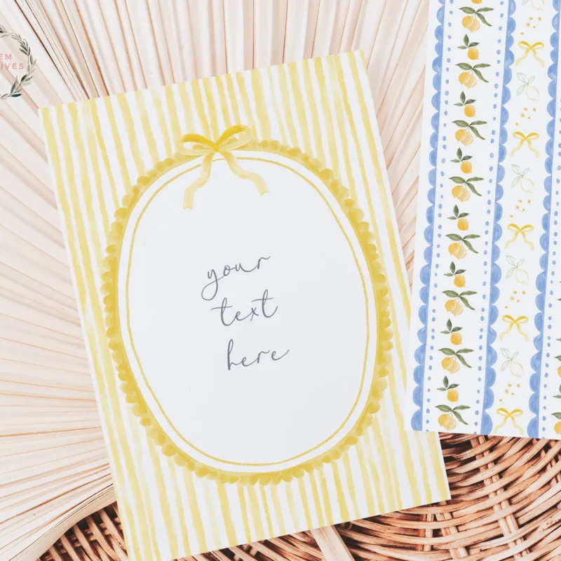 Lemon Squeeze Citrus Birthday Party Clipart Borders Seamless Patterns, Sublimation PNG, Amalfi Grandmillenial Card Background. Commercial use graphics for creative businesses. Commercial use license included in the base price for single person businesses. Click to see more>>