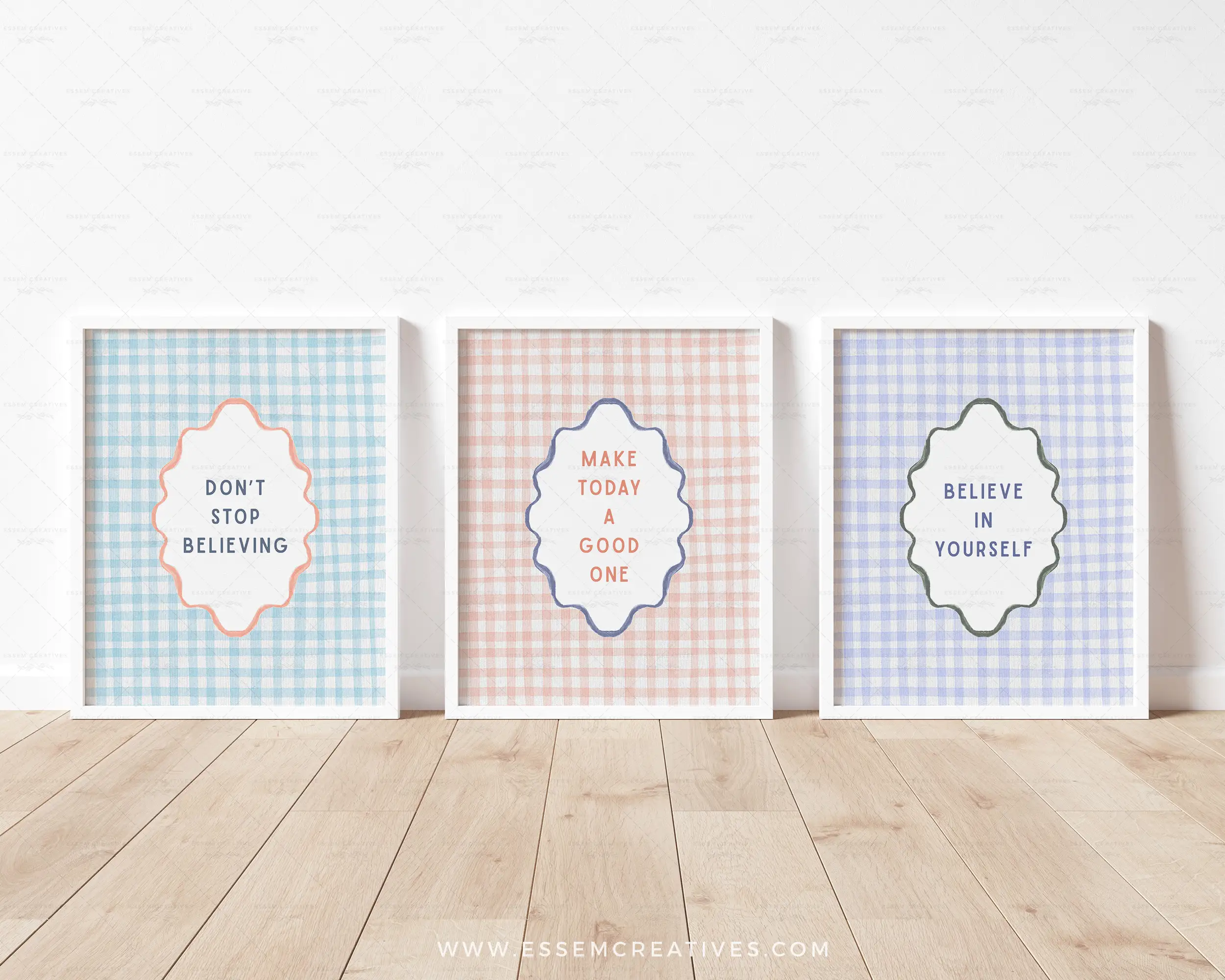 Cottagecore Motivational Posters Prints, PRINTABLE Set of 6 Office Gallery Wall Art Prints, Classroom Homeschool Decor, Vintage Gingham Art | Print and put up this SET OF 6 Cottagecore Motivational Prints in a dreamy watercolor vintage style to create a neutral, calming and well designed space - in your office, living room, child's room, playroom, homeschool or even in your classroom or daycare! With multiple sizes to choose from, use these files to uplift yourself, your kids or your students and keep them believing in themselves! 100% human made, handmade art.