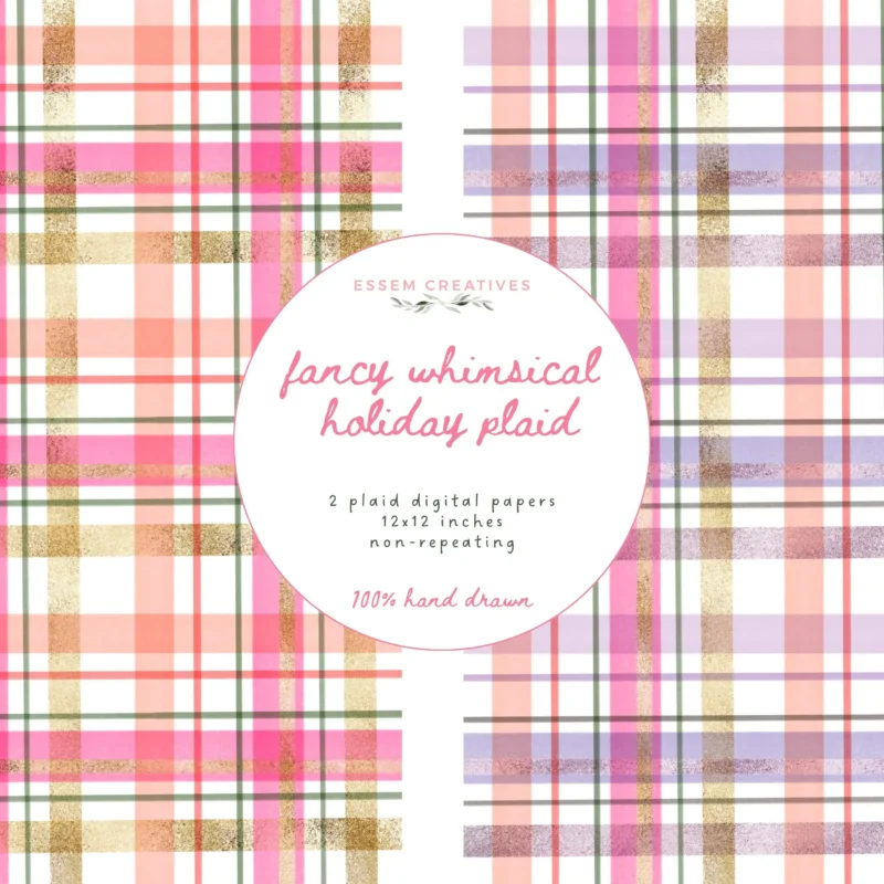 Add a chic, coquette-inspired touch to your holiday crafts with this modern plaid digital paper! 🎀 Featuring watercolor tartan checks in pink, peach, green, and gold foil accents, this charming design is perfect for Christmas cards, scrapbooking, gift wrapping, junk journals, and DIY stationery. Ideal for lovers of coquette aesthetic, preppy Christmas decor, feminine holiday crafts, and trendy digital paper. Download and create something festive and beautiful!